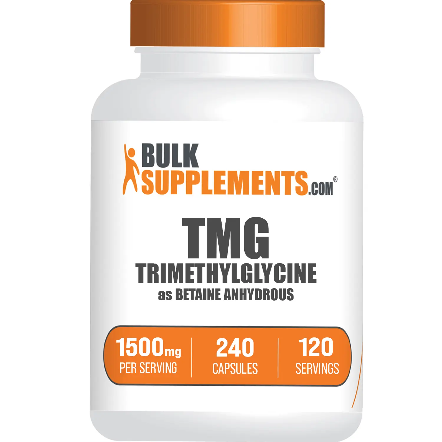 BulkSupplements Betaine Anhydrous Trimethylglycine (TMG) Capsules - 1500mg per Serving, 240 Count - Liver Health, Energy Production, Muscle Support - Dietary Supplement for Fitness & Healthcare, Fitness Endurance Supplement