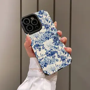 Oil Painting Floral Design Shockproof Ultra-Thin Phone Case for iPhone 16/15/14/13/12/11/plus/pro Max, Dust-Proof Gift Idea
