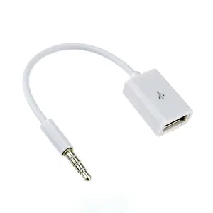 3.5mm Male AUX Audio Plug Jack to USB 2.0 Female Converter Adapter Cable Cord
