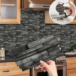 Self-adhesive Imitation Marble Tile Decorative Wall Sticker, Waterproof & Oil-proof Wallpaper, Easy To Clean Thermal Insulation Wallpaper for Kitchen, Bathroom, Living Room, Dining Room