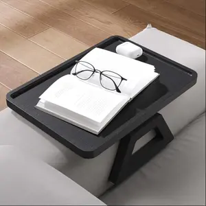 Rectangular Wooden Couch Tray, Movable Bamboo Snack & Fruit Holder, Foldable Sofa Armrest Table, Ideal for Living Room Use