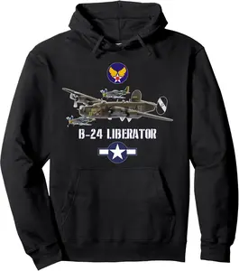 USAAF B-24 Liberator WW2 Bomber Airplane Pullover Hoodie