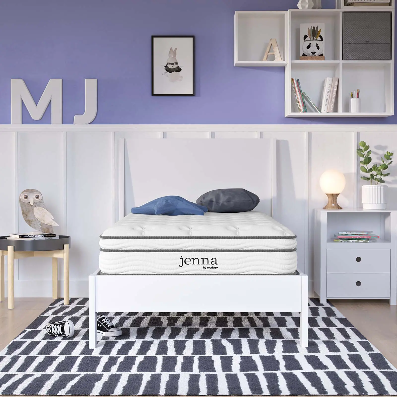 Modway Jenna 8" Innerspring and Foam Narrow Twin Mattress in White