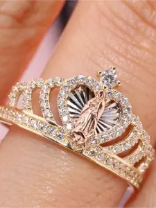 Elegant Luxurious Cute Exquisite Crown Cubic Zirconia Ring Mary Magdalene Ring  for Women Charm Wedding Engagement Ring Bridal Jewelry Fashion Engagement Rings Christmas Valentine's Day Anniversary Gifts