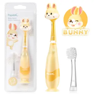 Papablic Bunny Toddler Sonic Toothbrush 1-3Y, Smart LED Timer, 2 Brush Heads, Cute Rabbit Design, Ergonomic, Lightweight, Daily Oral Hydiene, Last Stock!