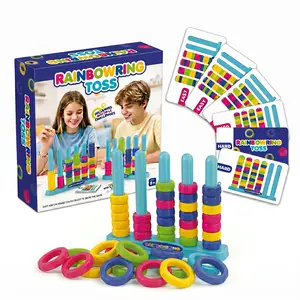 Color Stack Challenge Game, Fast-Paced Color Matching Puzzle Game with 2 Racks, 80 Rings, 50 Cards for Kids Teens Adults Family Game Night Gift by Sooshoom
