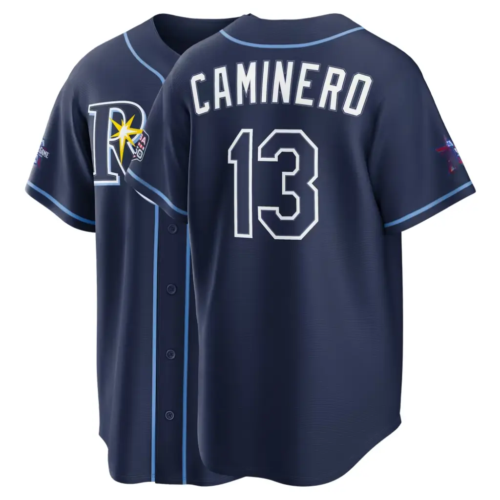 Unisex Retro V-Neck Baseball #13 Caminero Jersey 26/27, Lightweight Game Day Sportswear, Classic Baseball Apparel Gift - Navy