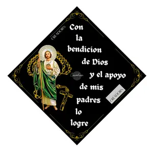 San Judas Graduation Topper, Si Se Pudo, Para mis Padres lo Logre Spanish Grad Cap (Print)