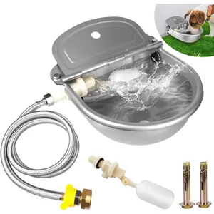 Automatic Water Dispenser for Dogs, Auto  Waterer for Outdoor, Stainless Steel Water Bowl Dispenser for Livestock Waterer,Chicken Water System,  Water Bowl Fit 3/4'' GHT Faucet