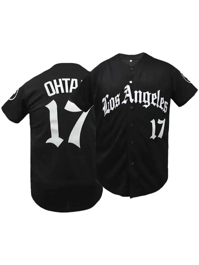 Y2K Gothic Baseball Jersey | Los Angeles 17 Graphic Mesh Button-Up | Oversized Streetwear