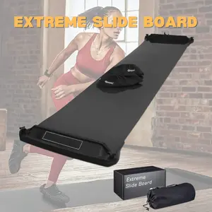 2025 New Black Indoor Fitness Sliding Mat Skating Skier Home Slimming Lean Leg Core Training Speed Skating Mat Sliding Board to Send Shoe Covers Family Essential