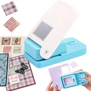 Stamp Puncher, Rectangular Postage Stamps Punches, Stamps Shaped Paper Punch, Lever Paper Punches for Crafting,Craft Cutter Hole Puncher for Scrapbooking Journaling Card Making