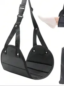 Nylon Travel Foot Hammock, Portable Comfortable Adjustable Shoulder Straps, Durable Metal Buckles, Compact Design, Travel Accessory Hammock