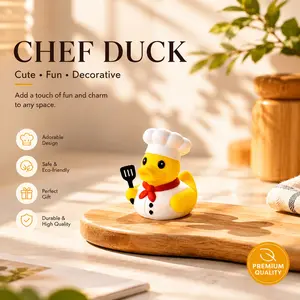 A 3D-printed statue of a chef duck—perfect as a gift, home decor, desk ornament, or for collectors of fantasy creatures. Made of PLA. Ideal for birthdays, holidays, Christmas, and Halloween decorations.