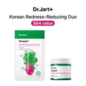 Korean Redness-Reducing Duo | Value Size Color Corrector and Mask | Instantly Reduce Redness on Contact | National Rosacea Society Accepted | Korean Skincare Bestsellers | Sensitive Skin