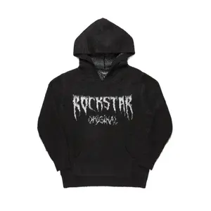 Andros Black Graphic Knitted Hoodie