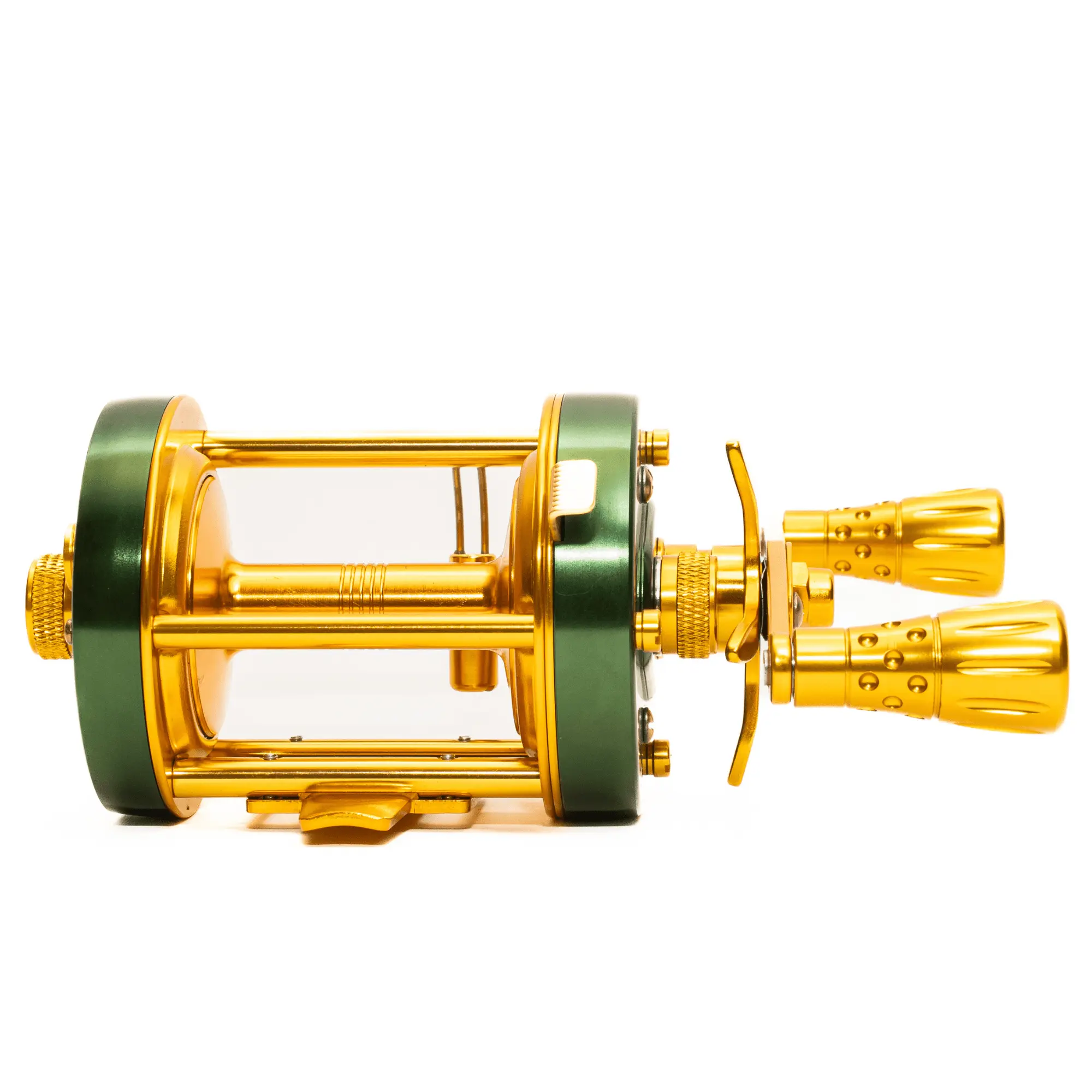 Catfish Pro 6800 CTS Round Baitcast Reel - 40 lb Carbon Fiber Drag, 8+1 Bearings, Brass Gears, Loud Clicker, 9.6 oz Lightweight, Aluminum Power Handle, Anti-Reverse, High Capacity, Corrosion Resistant, Durable Stainless Steel Fishing Reel for Catfish, 40L