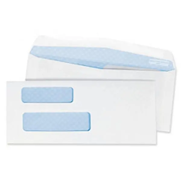Double Window Business Envelope, No.8-5/8" x 3 5/8", 24lb White Wove Paper, 500 Count, Inside Printed Privacy Security Tint, Easy Return & Mailing Address Display, for Invoices & General Business Forms