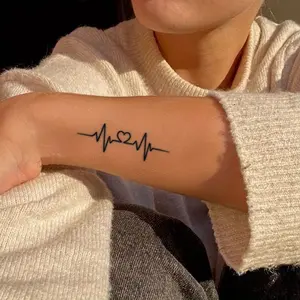 1sheet Heart Pattern Sticker Temporary Fake Tattoo