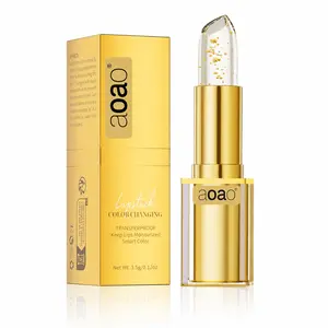 Aoao Color-Changing Lipstick, Long-Lasting, Moisturizing, Temperature-Sensitive, 3.7g, Alcohol-Free, Ideal Gift, Glossy Finish