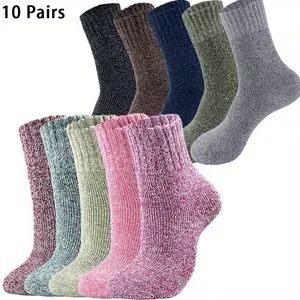 10 Pairs Women's Winter Fashion, Warmth, Thickness, Comfort, and Leisure Without Lifting Feet Are Suitable for Outdoor Sports, Fitness, Yoga, and Other Activities for Both Men and Women Womenswear Sock