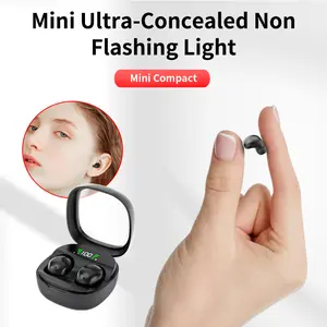 W.L.WALK-D Mini Compact Invisible Earbud Ultra-Concealed NonFlashing Light 5.4 Bluetooth True Wireless In-Ear Earphones with Waterproof for Sport Workout Running Gym