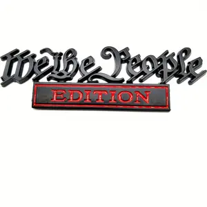 Full Metal We The People Edition Emblem Decal, 3D Fender Heavy Duty Badge for Truck Car Motorcycle, Auto Decoration to Highlight Yourself, Sticker For Cars, Truck Decals