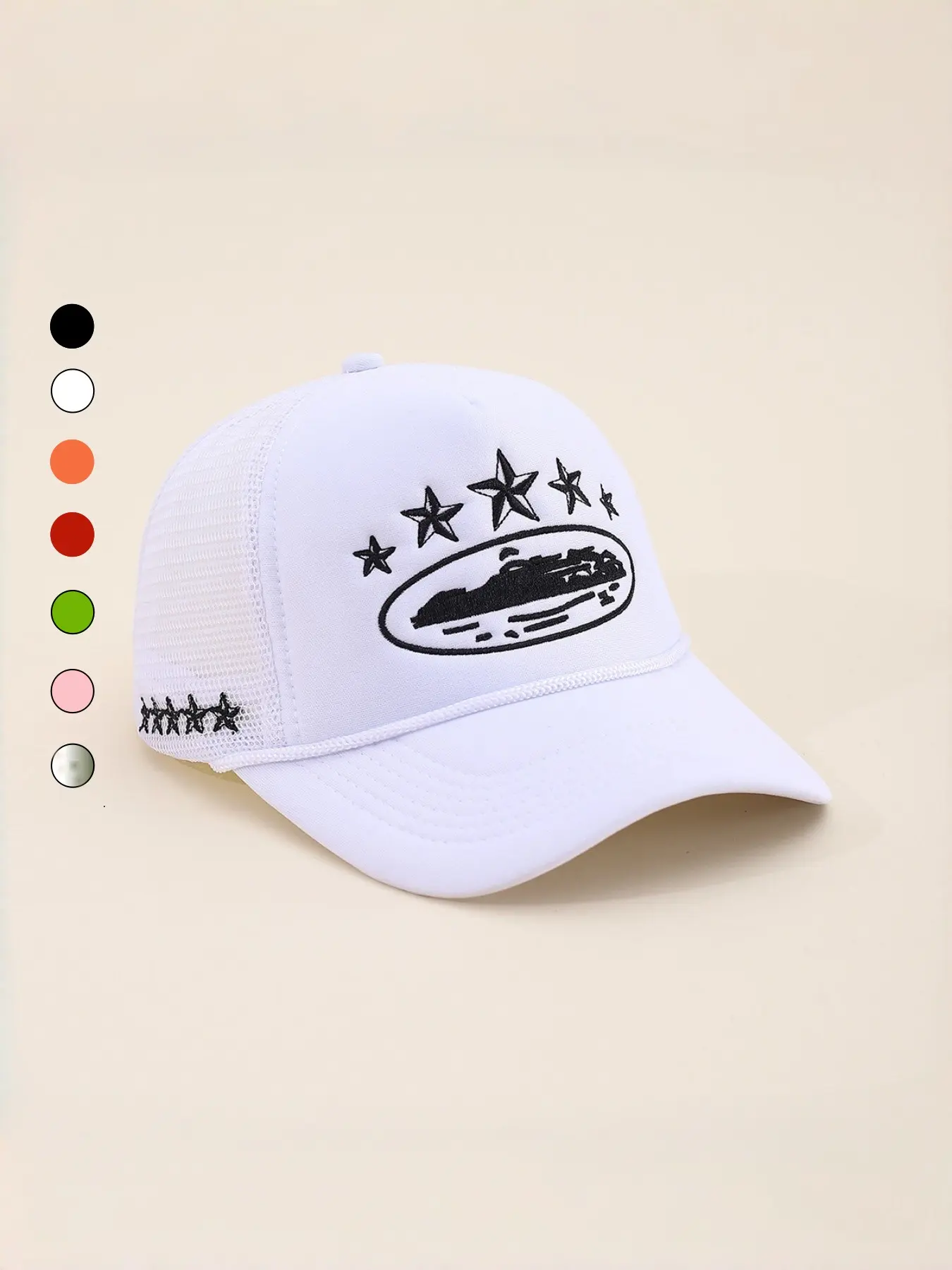 Unisex Devil Island Embroidered Trucker Hat, Adjustable Mesh Baseball Cap with Sun Protection for Sports and Leisure