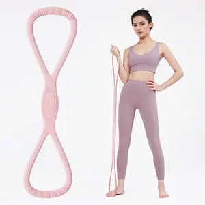 YICF Portable Figure-8 Silicone Elastic Resistance Band, Unisex Exercise Equipment for Home Gym & At Home Gym Equipment, Ideal for On-the-Go Workouts & Yoga