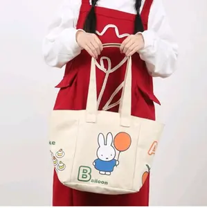 Miffy Bunny Double-layer Tote Bag | Multiple Pockets Anime Cartoon Bag | Kawaii Girly Fashionable Accessory