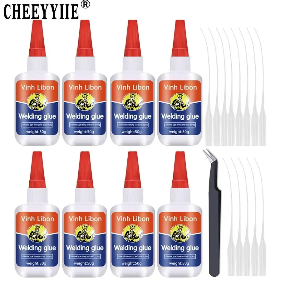 50ML High-Strength Oily All-Purpose Welding Adhesive Glue with Effortless Precision Nozzle Applicator, Quick-Drying Heavy-Duty Bond for Industrial Automotive Metal Surface Crafting Household Repairs, Long-Lasting Adhesion