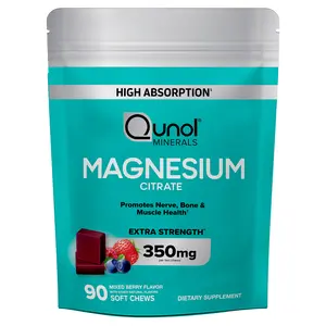 Qunol Magnesium Citrate, Mixed Berry, 90 Soft Chews (175 mg per Soft Chew)
