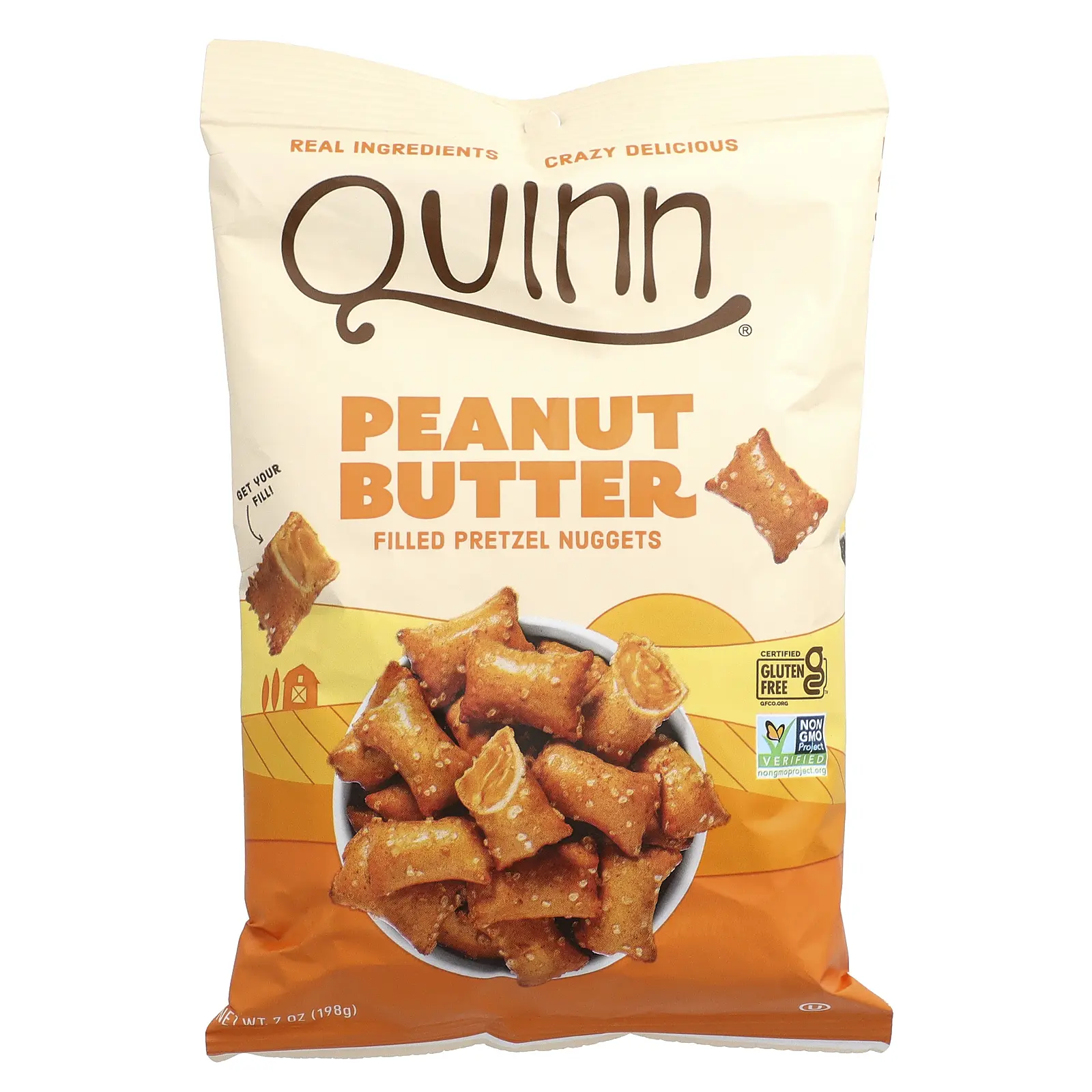 Quinn Snacks Filled Pretzel Nuggets, Peanut Butter, 7 oz (198 g)