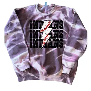 Indians Baseball Scrunch Heather Maroon Sweatshirt