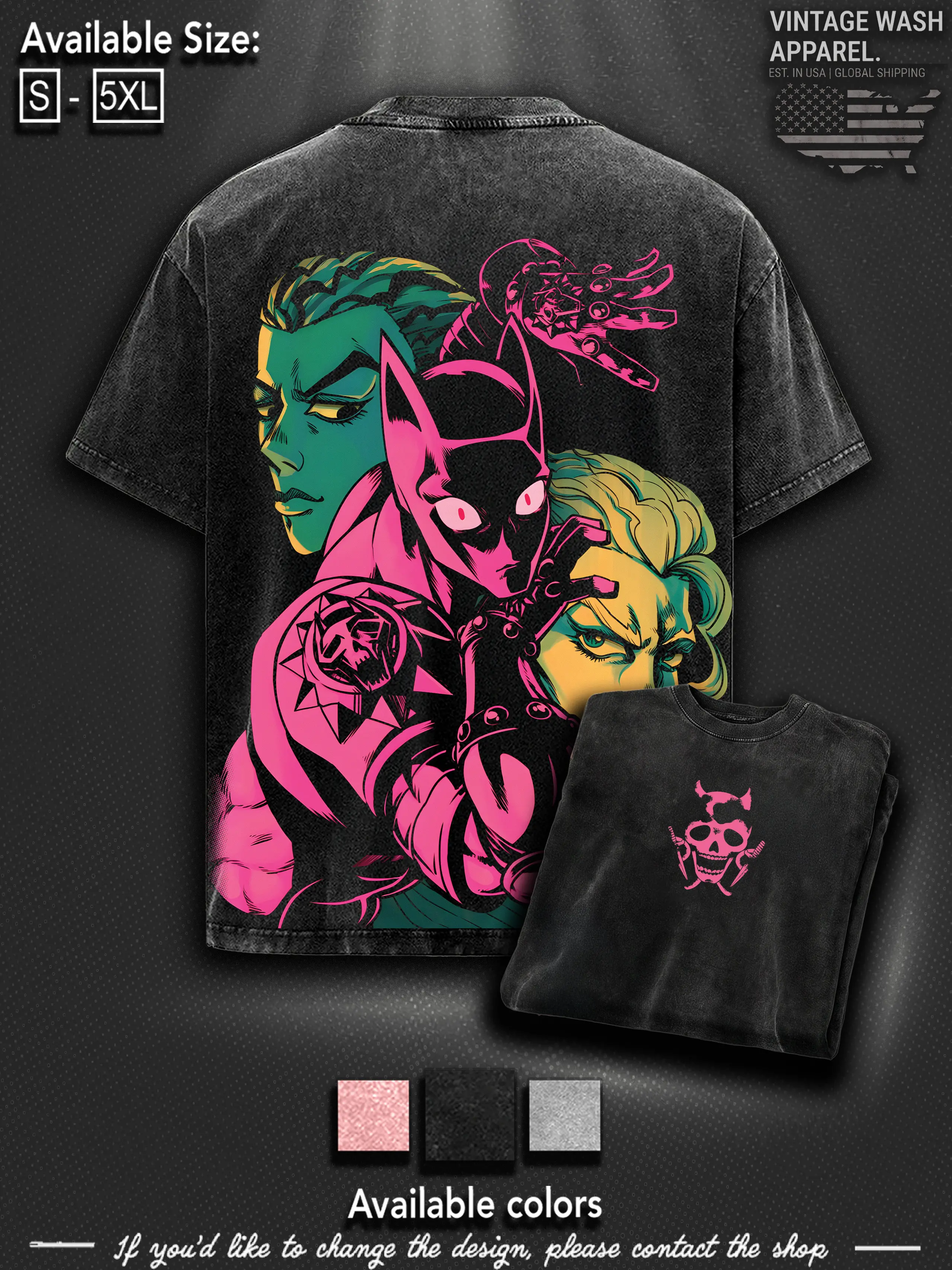 Otaku Soul - "JOJO" KILLER QUEEN & Kira Yoshikage Anime Oversized T-Shirt, Heavyweight Cotton Shirt, Comfort Fit Top Gamis graphic tees men gifts Fabric Menswear