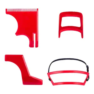 Beard styling comb, hair styling comb, sideburn shaper, neck hair trimming ruler four-piece set