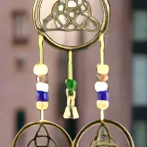 Triple Triquetra Chime with Beads 12 Long