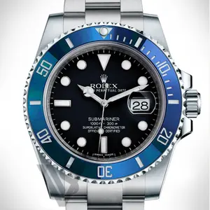 Rolex White Gold Submariner "Smurf" Watch - Black Dial