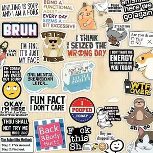 130PCS Funny Saying Sticker Pack - Snarky, Sarcastic Bold Humor Vinyl Waterproof Meme stickers for laptop, computer, water bottle, ipad, phones bumper
