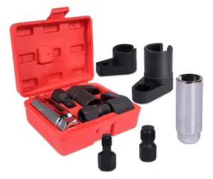 5-Piece Forged O2 Oxygen Sensor Socket & Thread Chaser Set for Automotive Sensor Removal and Thread Repair Tool Kit Essential for Mechanics and DIY Enthusiasts