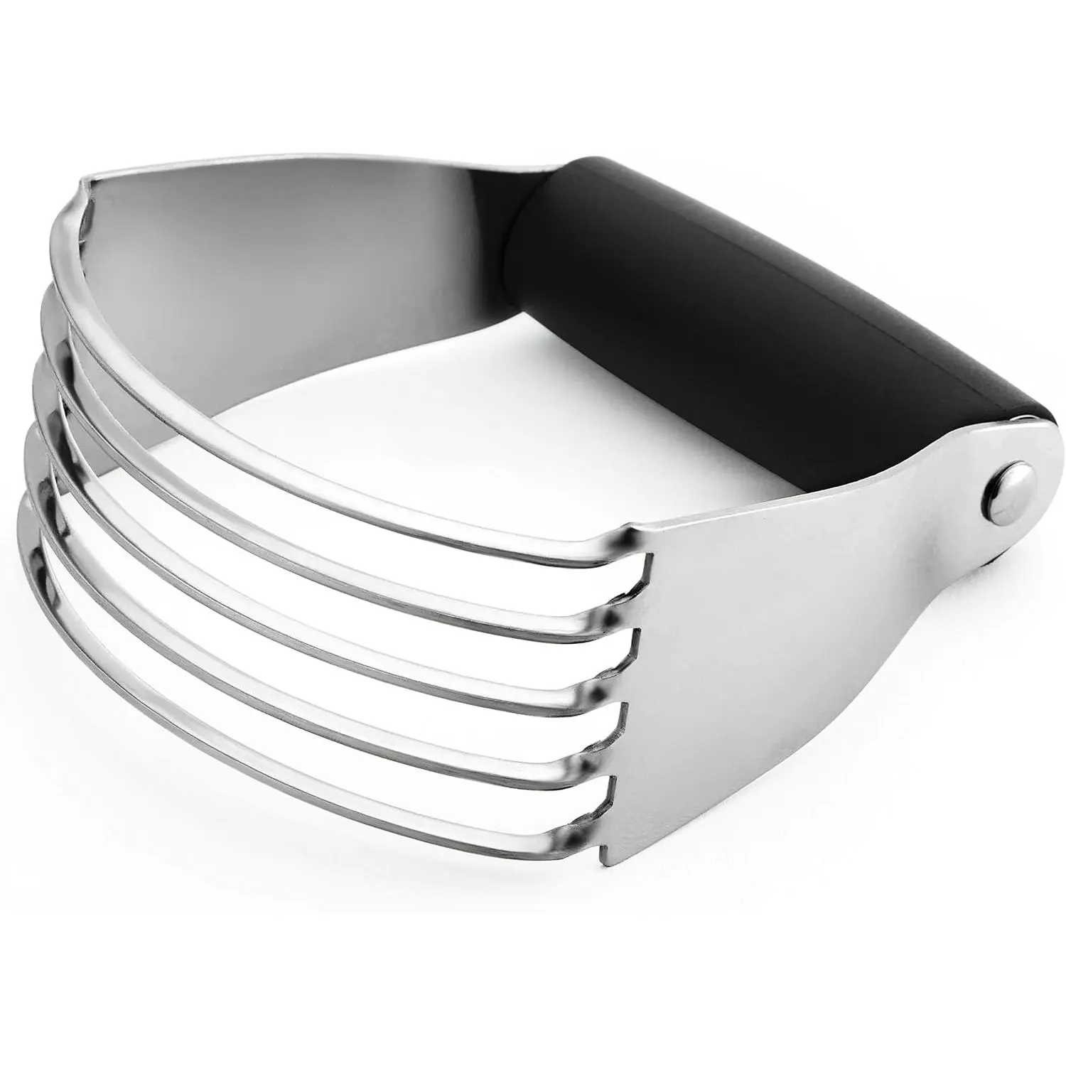 Spring Chef Dough Blender, Top Professional Pastry Cutter with Heavy Duty Stainless Steel Blades, Medium Size, Black
