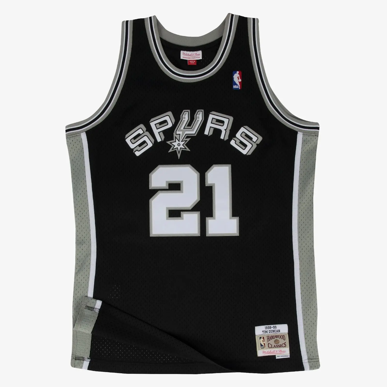Tim Duncan San Antonio Spurs 1998-99 Black Swingman Player Jersey NBA Throwback Basketball Hardwood Classics Fan Gear Mitchell & Ness