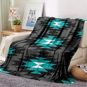 Soft And Comfortable Aztec Flannel Blanket - Suitable For Sofas, Beds, Offices And Travel - All-Season Gift