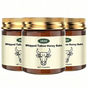 Whipped tallow honey skin balm, organic grass-fed tallow moisturizing cream for face and body, intense