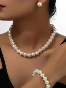 Classic French Pearl Jewelry Set, Unique High-End Luxury Accessories, Essential for Commute & Evening Wear, Stylish and Elegant