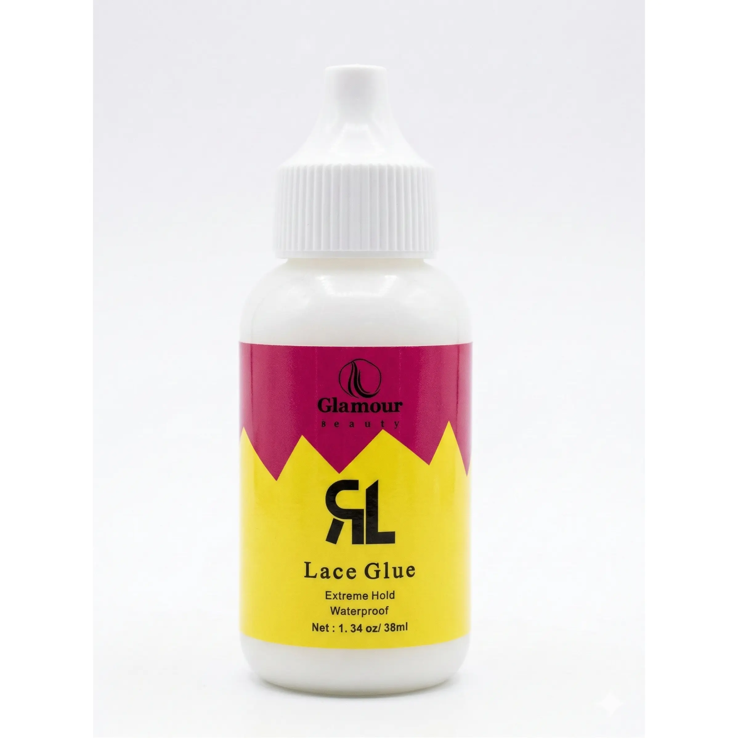 Glamour Lace Glue - Professional-Grade Adhesive for Lace Wigs Frontals & Closures Extreme Hold Waterproof Sweat-Resistant Dries Clear 1.34 oz 38ml