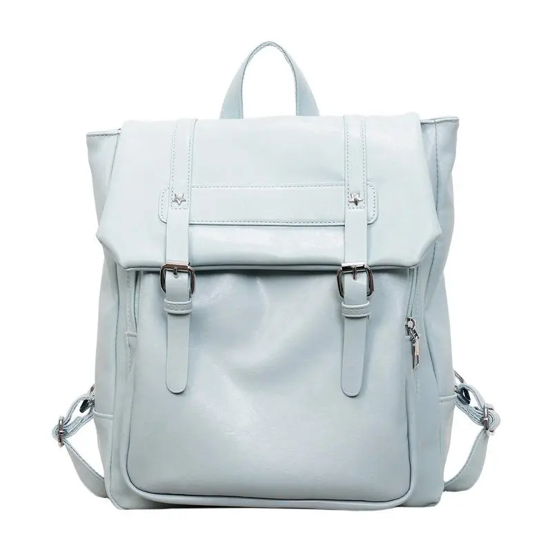 Vintage Flap Faux Leather Backpack, Multi-color Textured Daily Rucksack, Large Capacity Bag for School & Office Commute