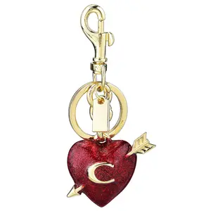 Heart Creative One Arrow Through the Heart Heart Letter Bag Buckle Pendant Accessories Keychain Popular