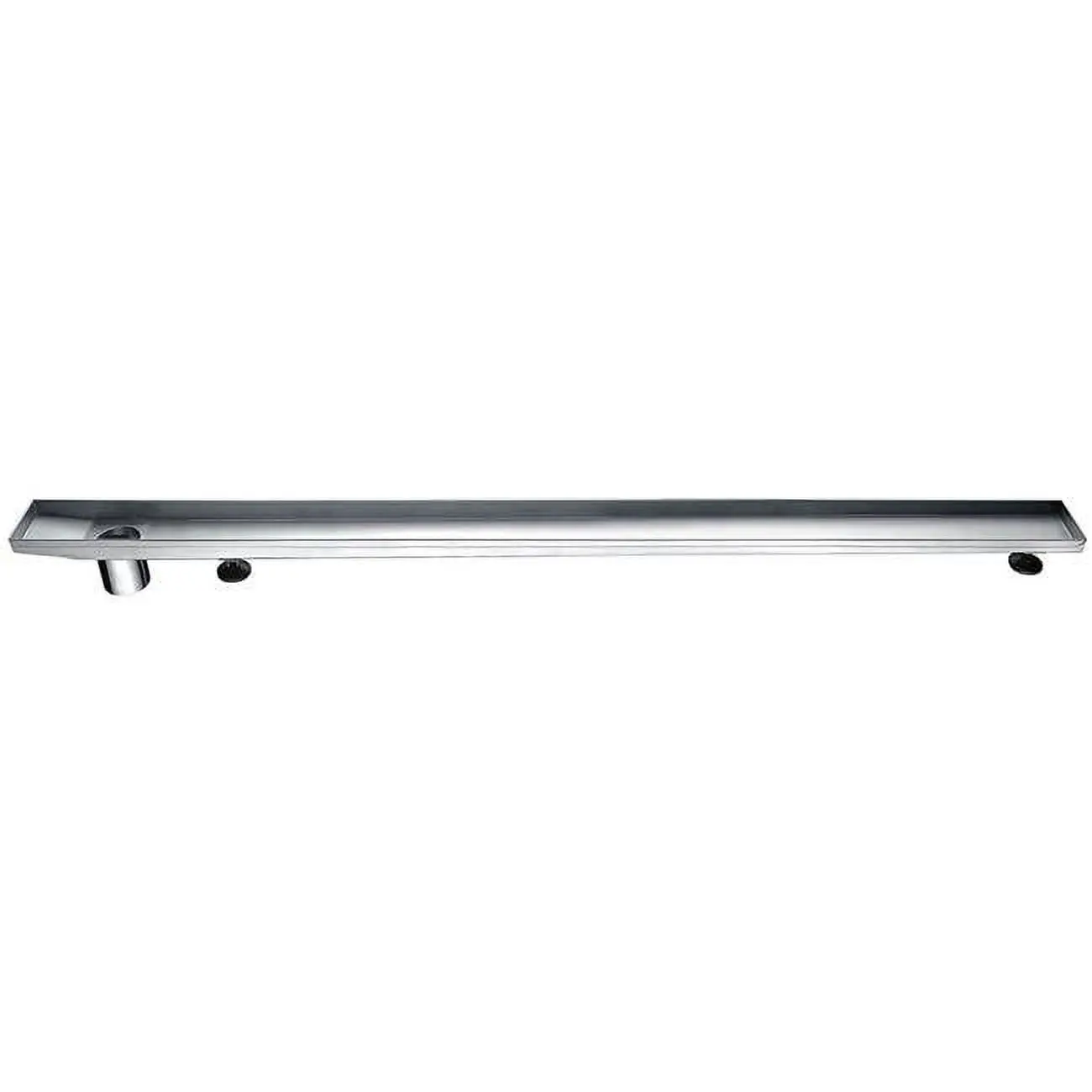 Stainless Steel Shower Drain Channel Side Outlet with Adjustable Feet - 47 in.