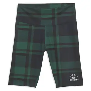 PUMA Womens X Trophy Hunting Plaid High Waist Biker Shorts Casual Bottoms Casual - Green